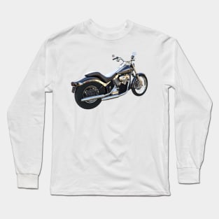 3d of custom blue and chrome motorcycle Long Sleeve T-Shirt